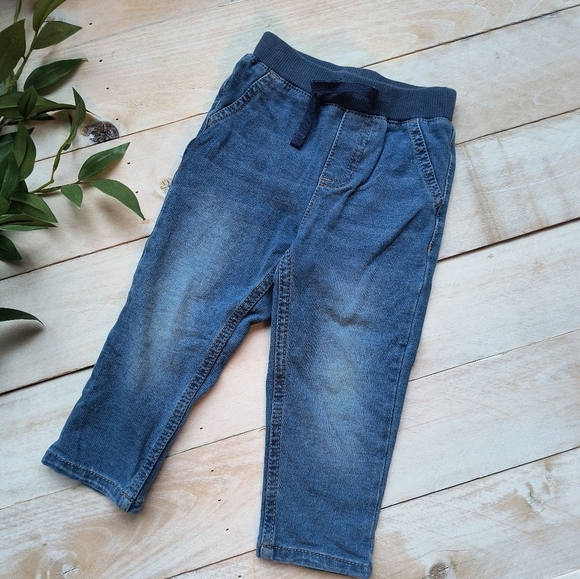 Okie Dokie Baby Boy Denim Stretchy Jeans Blue Size 18 Months - Picture 1 of 5